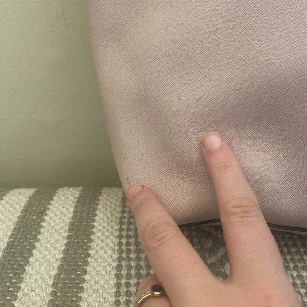 MK Michael Kors Jet Set Micro-Stud Stripe Saffiano Bag blush pink. Travel tote - Picture 3 of 16